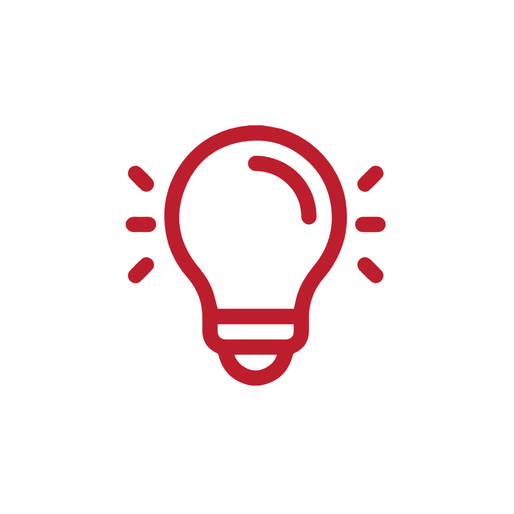 Icono para la pagina de proyectos personalizados: es un grafico de un foco encendido