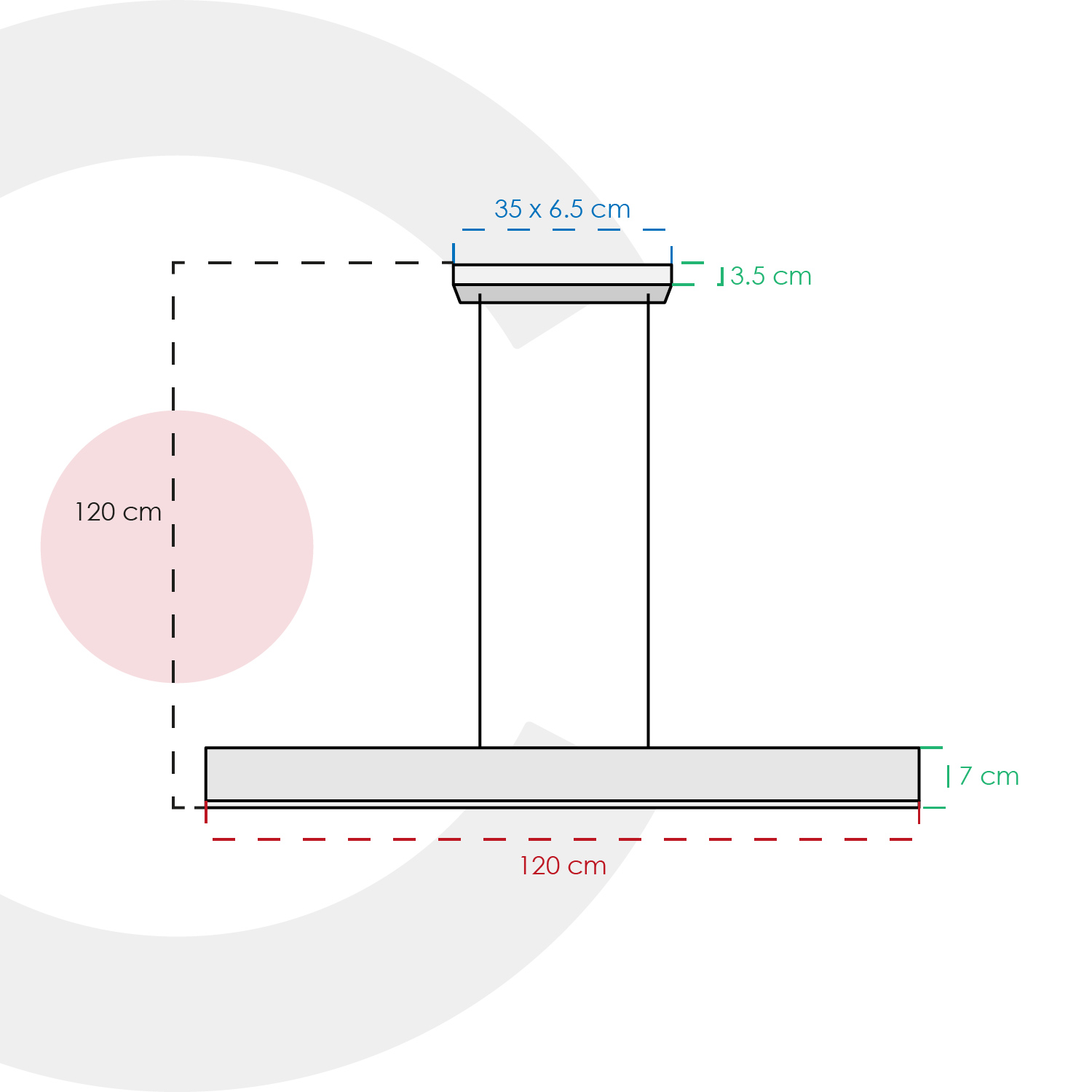 Colgante Minimalista - vista isométrica