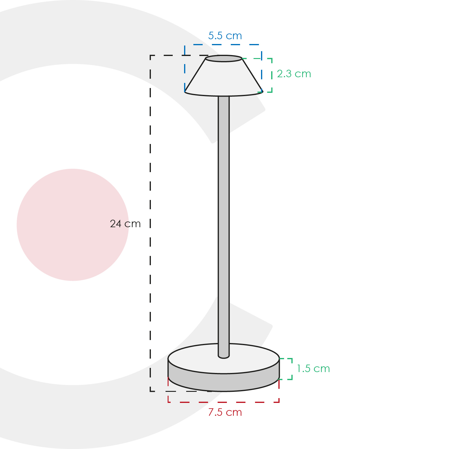 Lámpara de Mesa Contemporánea - vista isométrica