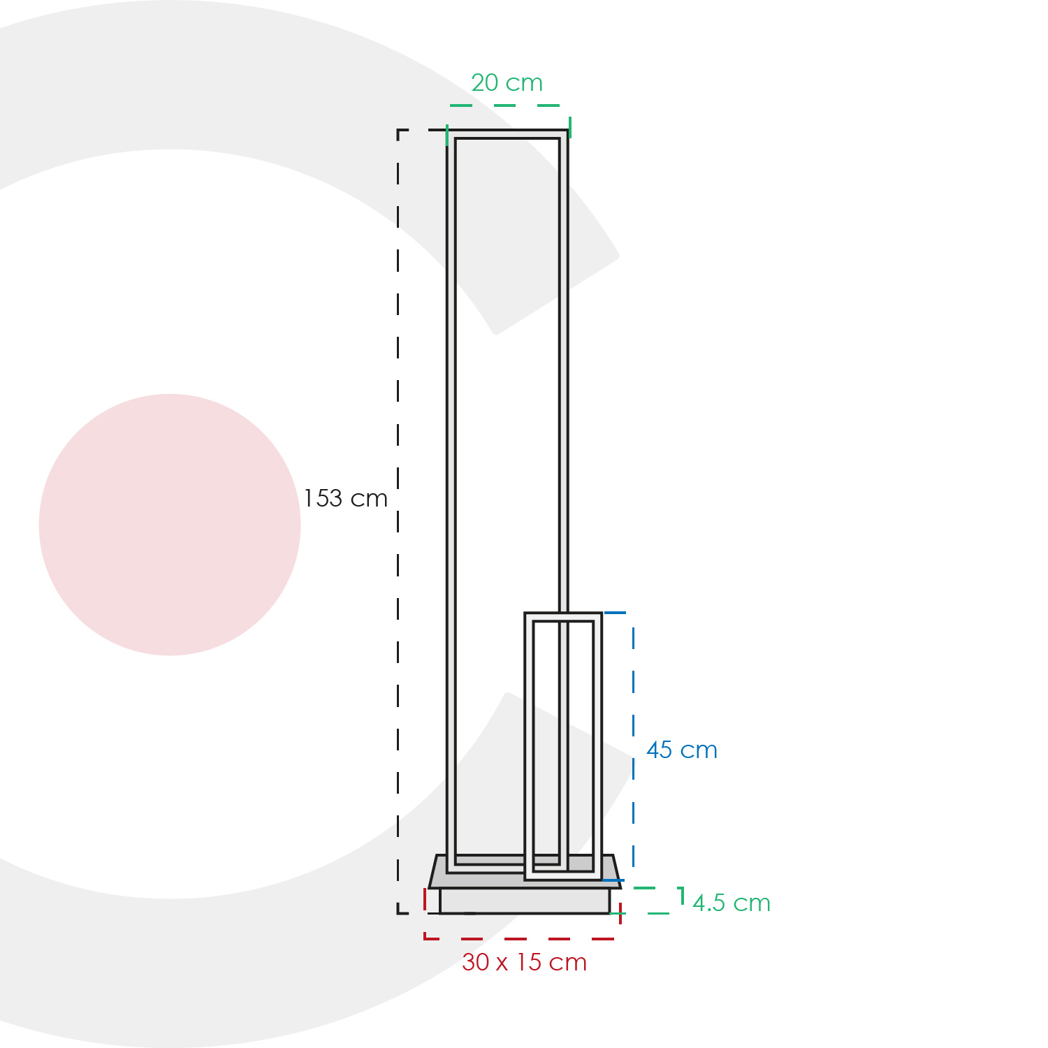 Lámpara de Pie Minimalista - vista isométrica